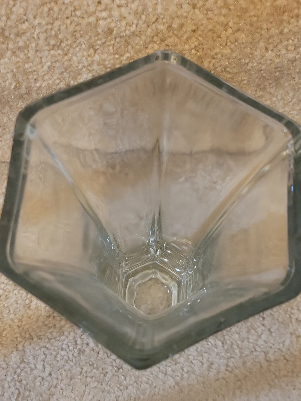 Clear Glass Hexagonal Vase - Home Accents